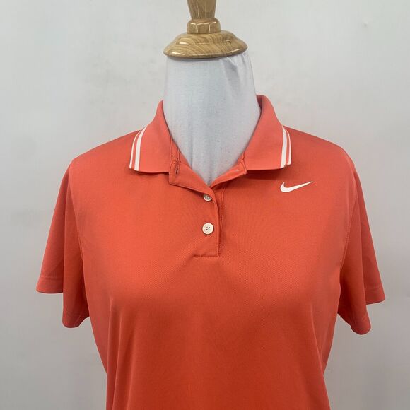 Nike Golf Shirt Juniors Girls Youth XL Victory Dri Fit Polo Nectarine Orange - Picture 3 of 12